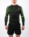 Anaconda Evolution Long Sleeve Rashguard in Black & Green for BJJ