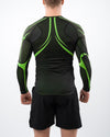 Anaconda Evolution Long Sleeve Rashguard in Black & Green for BJJ