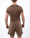 Anaconda Short Sleeve Fighter Rashguard in Brown for MMA Training