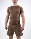 Anaconda Short Sleeve Fighter Rashguard in Brown for MMA Training
